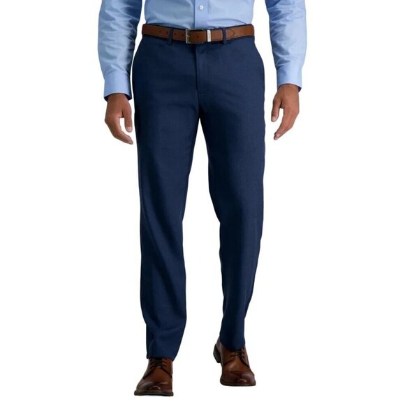 NEW Haggar Men's 40x30 Comfort Performance Dress Pants Straight Fit Super Blue - Picture 1 of 9